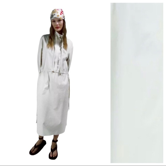 NWT. Zara Cream Limited Edition Parka Midi Dress. Size S. - Picture 3 of 11